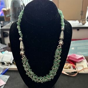 Handcrafted Green Aventurine Beaded Twist Necklace